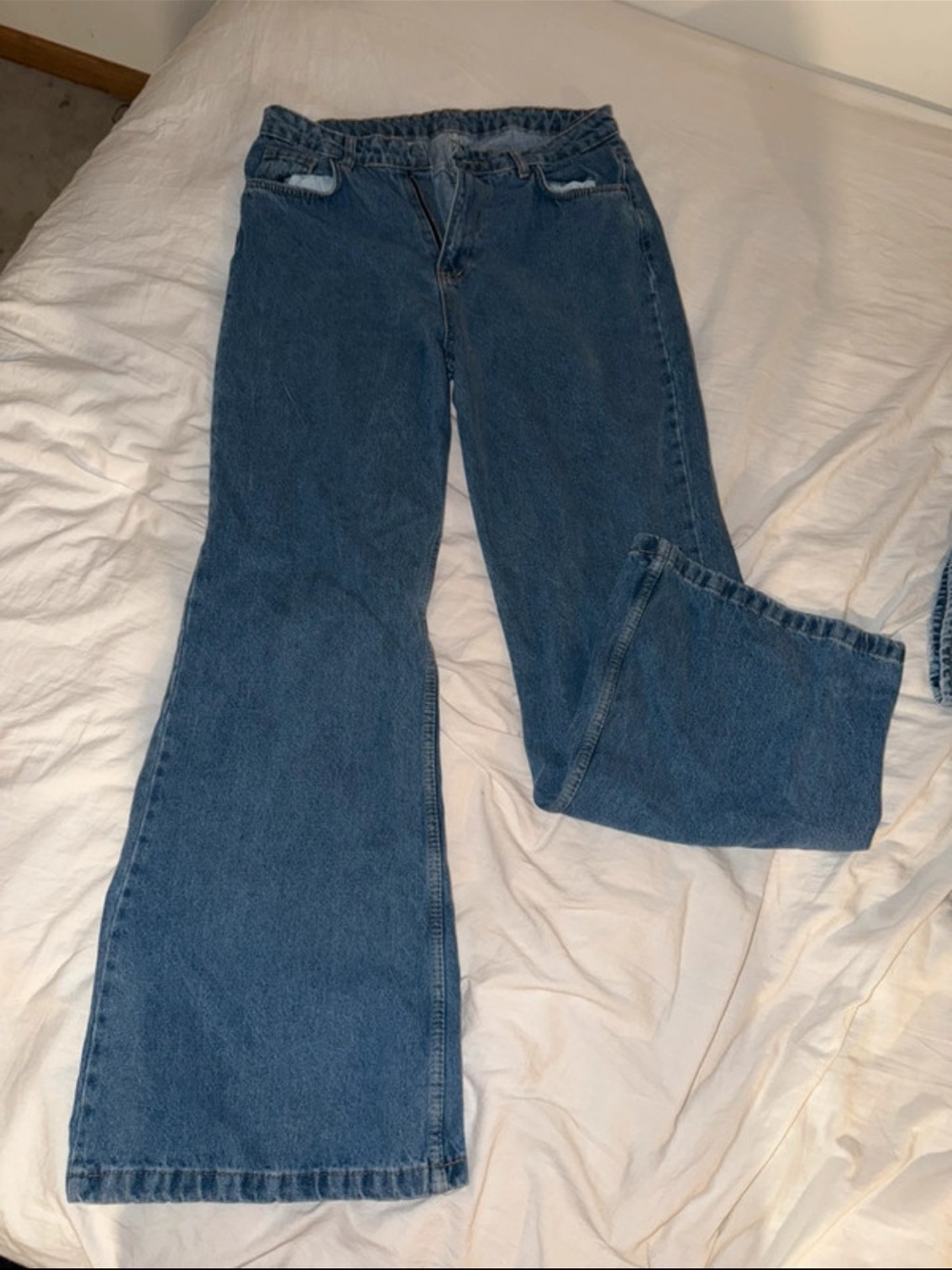 L.L. Bean Women's Wide-Leg Blue Denim Jeans